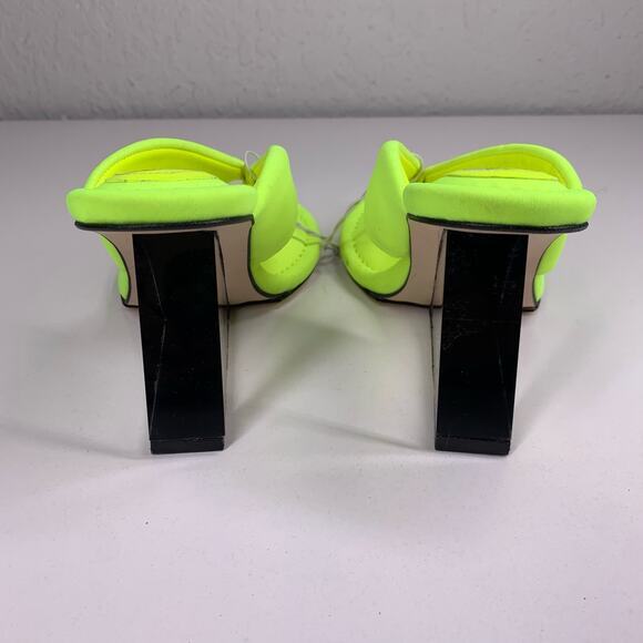 GOOD AMERICAN Lime Green Clear Wedge Sandals Size‎ 5.5 - Picture 6 of 11